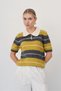 Women's Polo Collar Striped Short-Sleeve Soft-Textured Knit Sweater - 6