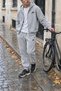 Minimalist Killer Whale Print Melange Gray Unisex Cardigan and Jogger Pants 2-Piece Set