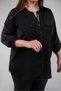 Women's Plus-Size Pinstripe Shirt with Boat Neck - 2