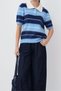 Women's Polo Collar Striped Short-Sleeve Soft-Textured Knit Sweater - 4