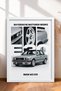 Silver Classic German Sedan Collage Framed Art Print Car Poster for Garage or Office Wall Decor OTO225