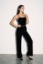 Black Velvet Straight-Leg Pants - 2