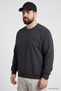 Anthracite Melange Basic Oversized Men's Sweatshirt - 88126 - 4