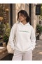 White Oversized Hooded Sweatshirt, 100% Cotton