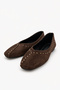 Suede Ballet Flats with Straps 101-8305 - 4