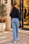 Napoleon-Style Navy Blue Zip Detail Sweatshirt Jacket with Silver Button Accents - 5