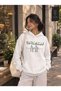 White Oversized Hooded Sweatshirt, 100% Cotton