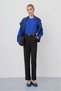 Women's Narrow Leg Pleated Brown Cigarette Pants with a Belt - 6