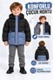 Boys' Winter Puffer Coat, Two-Tone, Quilted, with Zippered Pockets, AK4307 - 2