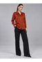 ALFATEKS Women's Satin Shirt, Long-Sleeved, Drapey, Relaxed Fit, Classic Collar, Button-Down