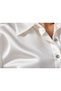 ALFATEKS Women's Satin Shirt, Long-Sleeved, Drapey, Relaxed Fit, Classic Collar, Button-Down - 5
