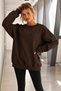 Women's Crew-Neck Oversized Knit Sweatshirt with a Thick-Textured and Soft-Textured Design