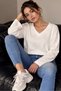 Thick-Textured Modal V-Neck Short Blouse MY3535 - 4