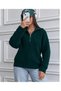 Women's Half-Zip Mock Neck Loose-Fit Corded Fabric Knit Sweater Set - 2