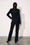 Black Button-Detail Waist-Fitted Jacket and Pants Set - 4