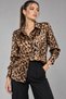 ALFATEKS Women's Satin Shirt, Long-Sleeved, Drapey, Relaxed Fit, Classic Collar, Button-Down