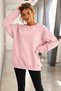 Women's Crew-Neck Oversized Knit Sweatshirt with a Thick-Textured and Soft-Textured Design