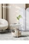 Side table with socket Vasagle White 45x45x50 cm - 2