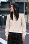 Women's V-Neck Sweater with Sleeves and Collar Pieces