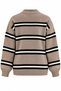 Brown Striped Oversized Knit Sweater - 2y2516 - 2