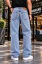 Men's Baggy High Denim Jean Snow Wash Pants - 5