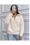 Women's Half-Zip Mock Neck Loose-Fit Corded Fabric Knit Sweater Set - 2