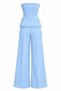Bebe Blue Strapless Button-Down Blouse and Pants Set - 2
