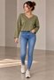 Thick-Textured Modal V-Neck Short Blouse MY3535 - 2