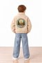 Camp Detailed Plush Bomber Jacket - Beige - 2