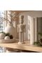 Modern Nutcracker Figurine 21 cm, Ribbed Minimalist Christmas Soldier Statue for Mantel, Beige - 4