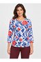 Women's Crew Neck Viscose Casual-Chic Plus-Size Blouse with Curve Pattern - 3