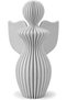 Modern Angel Figurine 13 cm, Ribbed Minimalist Guardian Angel Statue, Light Gray, Light Gray