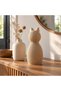Cat Figurine Home Decor, Modern Minimalist Ribbed Statue for Shelf, Desk, Living Room & Bedroom - 3