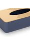 Woven Texture Tissue Box with Slotted Lift-Off Lid, Soft Packs and Slim Boxes, Blue/Gold, Blue Gold - 2