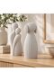 Minimalist Dog Figurine 12.6 cm, Ribbed Modern Statue with Floppy Ears, Home Decor ) - 4