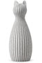 Ribbed Cat Statue 12.4 cm, Modern Minimal Cat Sculpture with Pointed Ears, Shelf and Desk Decor