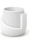 Ribbed Planter with Drip Base 16.5 cm, 12 cm Opening, White