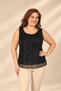 Women's Lined Sequin Sleeveless Plus-Size Blouse