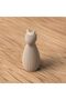 Ribbed Cat Statue 12.4 cm, Modern Minimal Cat Sculpture with Pointed Ears, Shelf and Desk Decor - 7