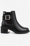 Women's Heeled Boots: Black, Buckled, Zip-Up Boots, Casual-Chic Short Boots - 5