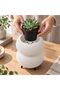 Ribbed Bubble Planter with Legs, 8.8 cm Opening, White - 3