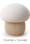 Mushroom Trinket Box 7 cm, Ribbed Decorative Container with Screw-On Lid for Rings, White Beige - 2
