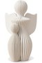 Guardian Angel with Child Figurine 13 cm, Modern Ribbed Angel Statue, White