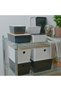 KUGGIS Box with lid, white/bamboo, 26x35x15 cm - 4