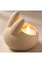Easter Bunny Tealight Holder, Beige Fuzzy Texture Rabbit LED Candle Holder, 3D Printed - 3
