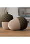Ribbed Acorn Trinket Box 12 cm with Textured Screw Lid, Caramel - 5