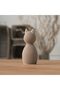 Minimalist Cat Figurine 8.6 cm, Ribbed Scandinavian Statue, Small Modern Sculpture for Shelf, Beige - 7