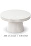 Ribbed Pedestal Tray with Hidden Twist-Lock Compartment 24 cm, White - 2