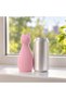 Ribbed Cat Statue 12.4 cm, Modern Minimal Cat Sculpture with Pointed Ears, Shelf and Desk Decor - 4