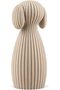 Minimalist Dog Figurine 12.6 cm, Ribbed Modern Statue with Floppy Ears, Home Decor, Beige